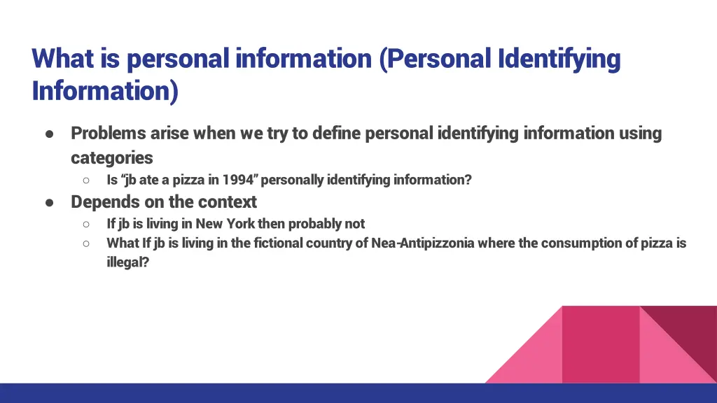 what is personal information personal identifying 1