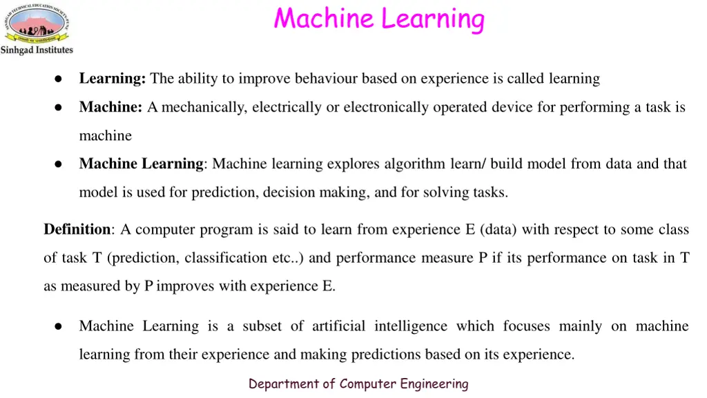 machine learning