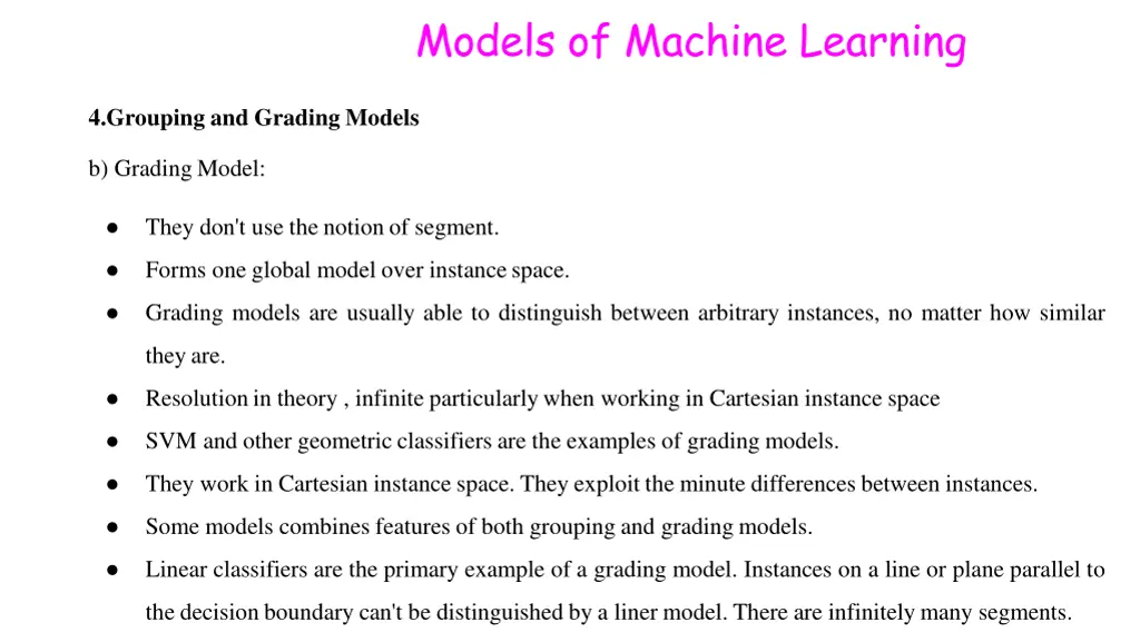 models of machine learning 14
