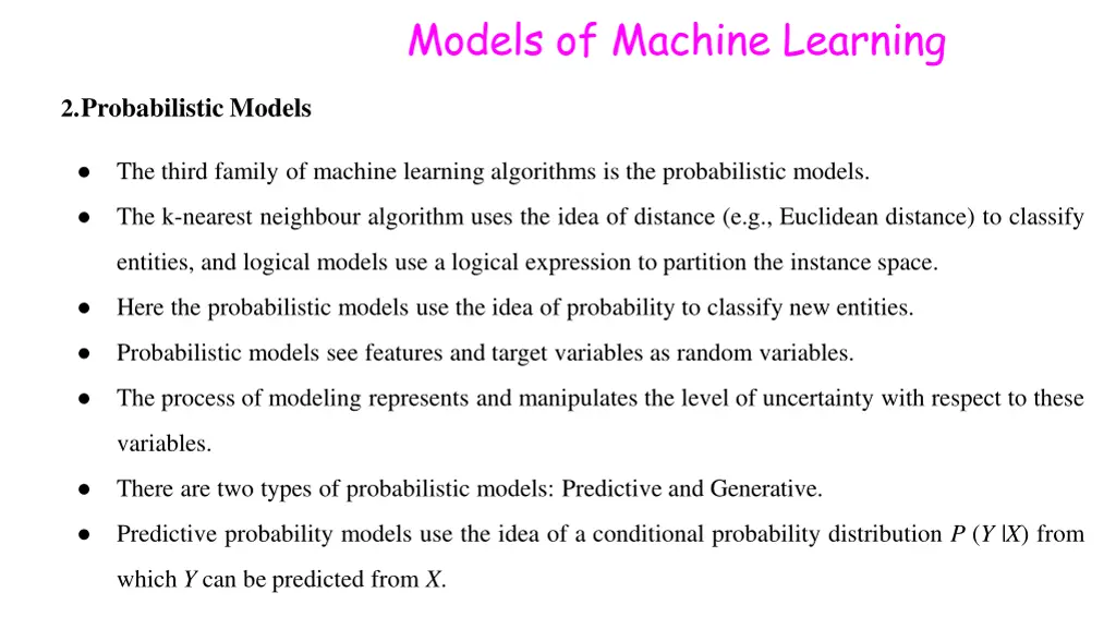 models of machine learning 6