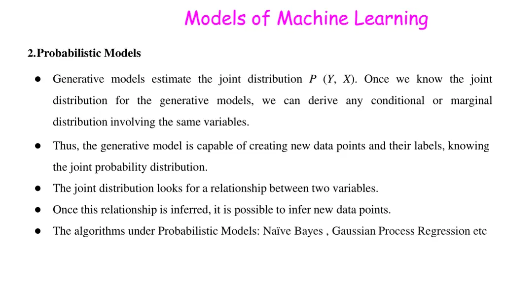 models of machine learning 7