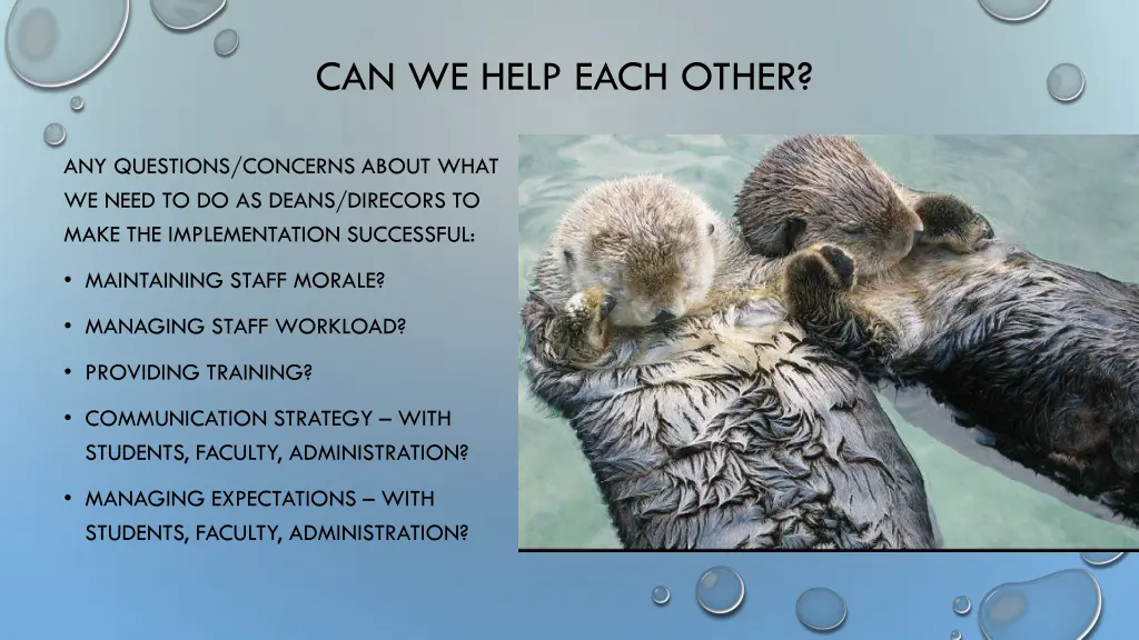 can we help each other