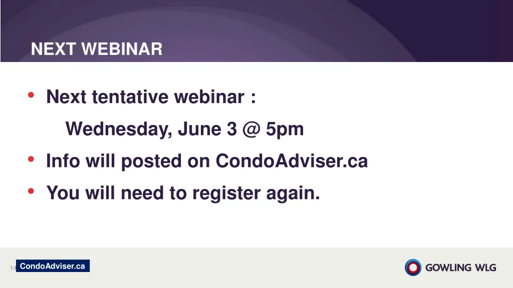 next webinar