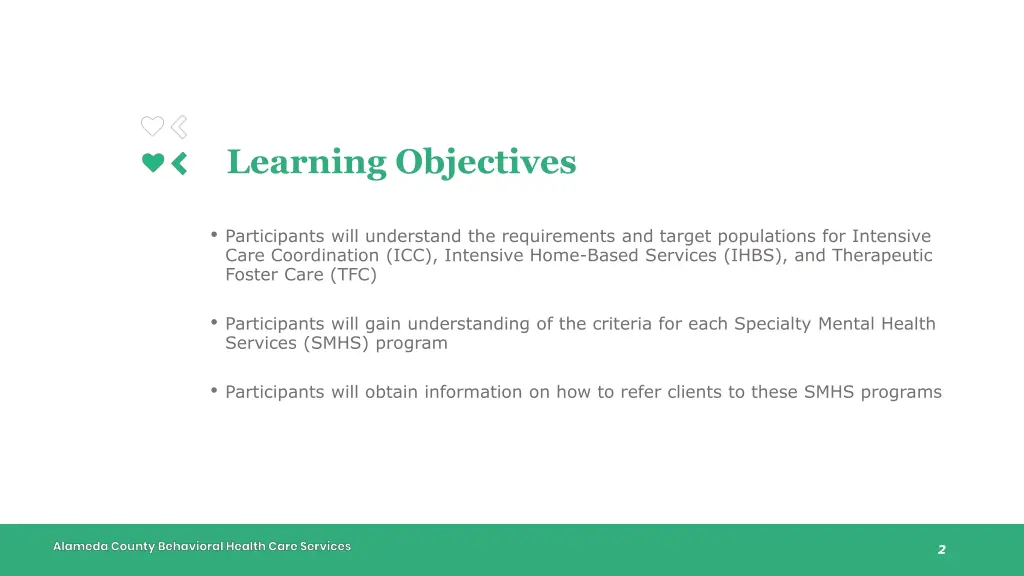 learning objectives