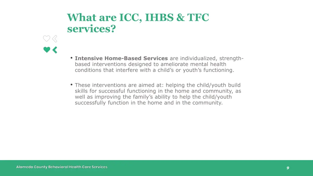 what are icc ihbs tfc services 2