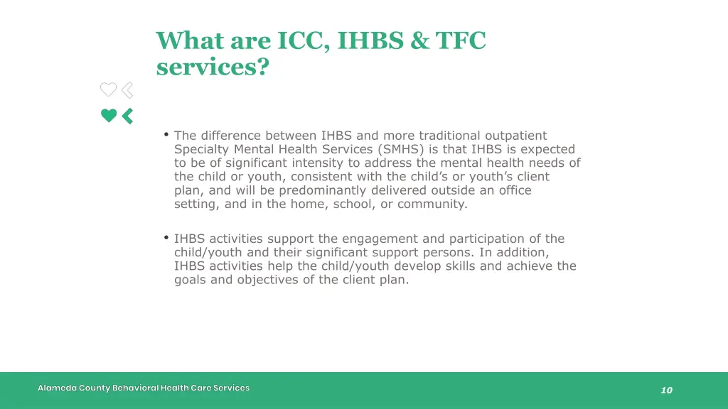 what are icc ihbs tfc services 3