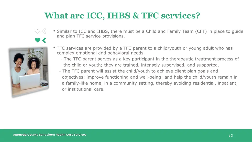 what are icc ihbs tfc services 5