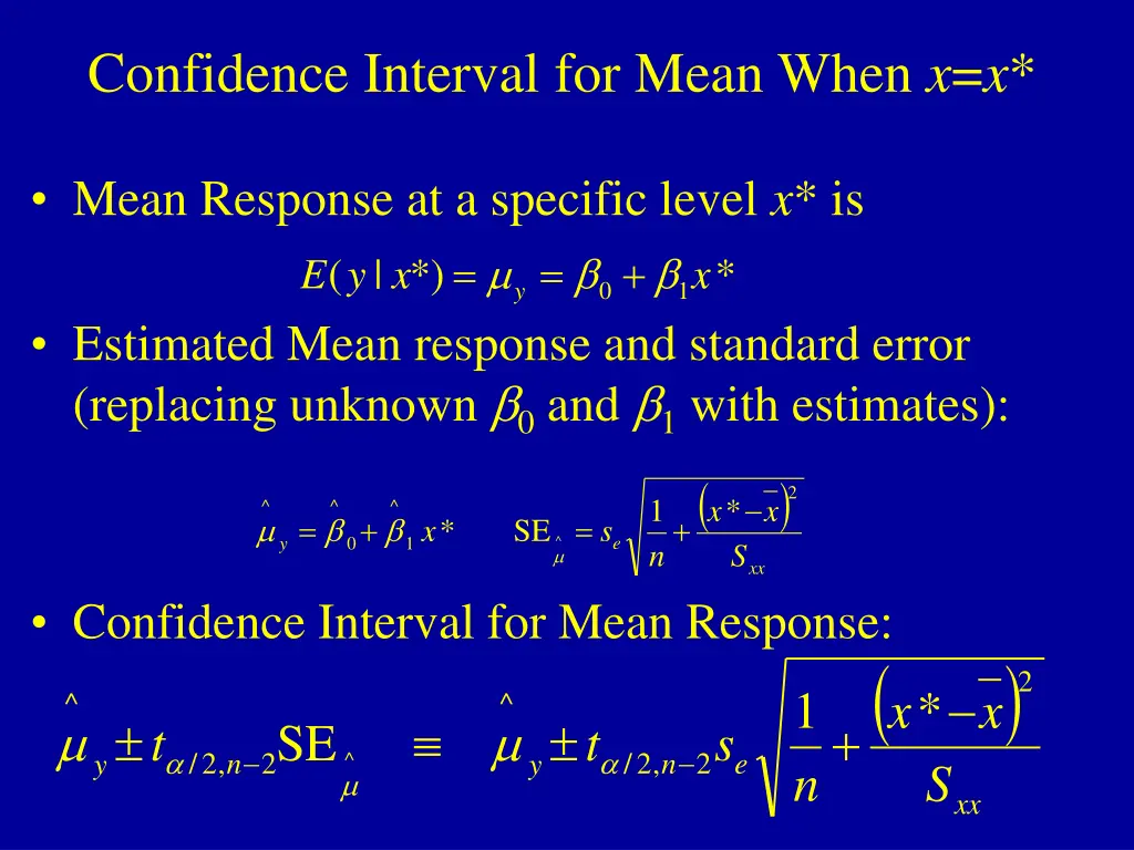 confidence interval for mean when x x