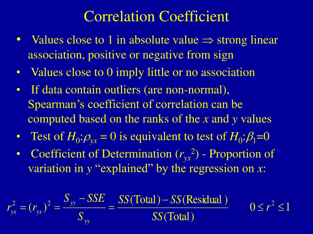 correlation coefficient values close