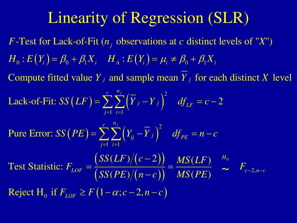 linearity of regression slr