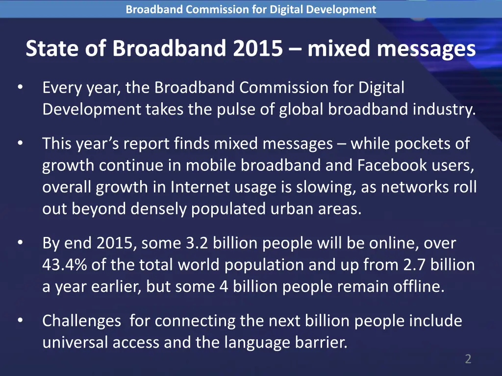 broadband commission for digital development