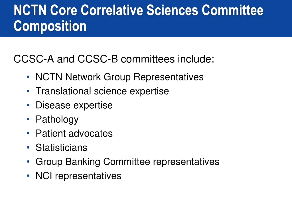 nctn core correlative sciences committee 1