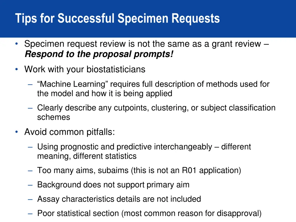tips for successful specimen requests