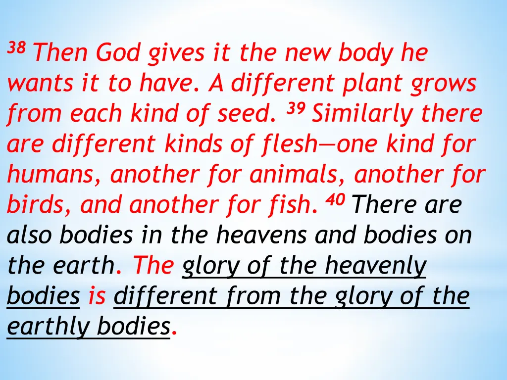 38 then god gives it the new body he wants