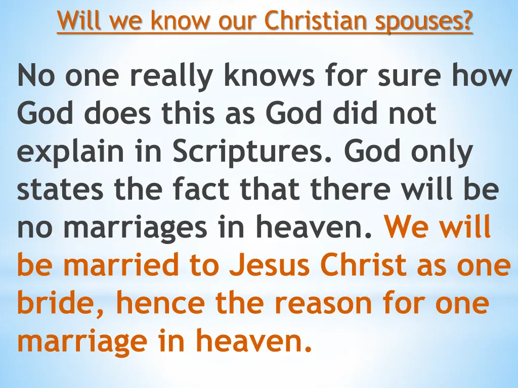 will we know our christian spouses 2
