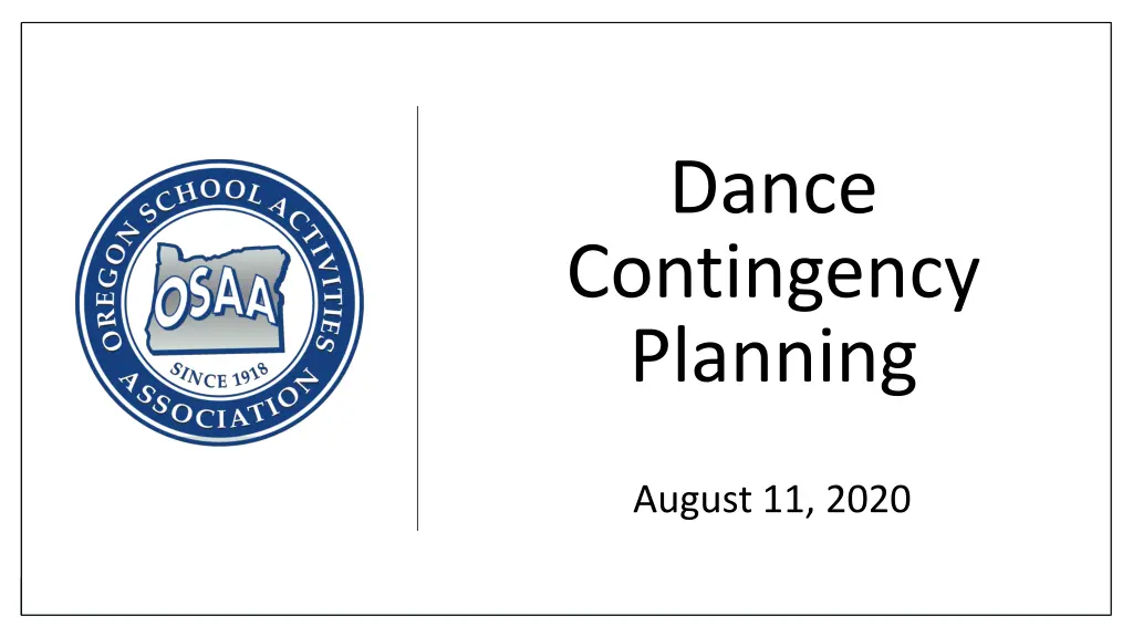 dance contingency planning