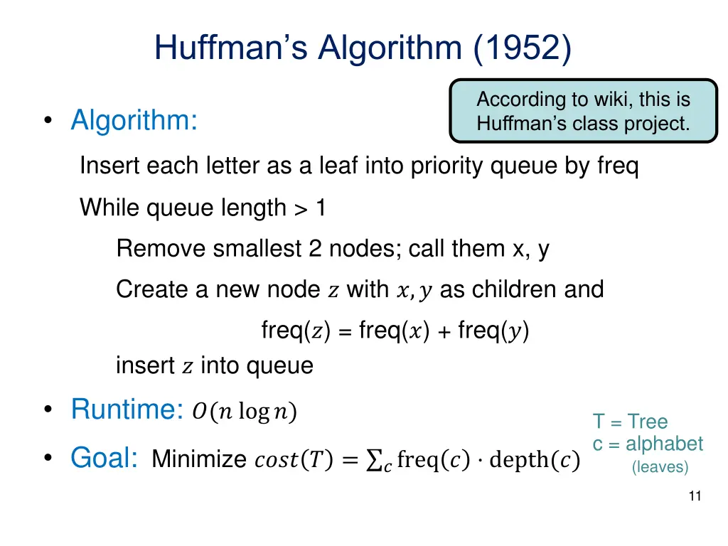 huffman s algorithm 1952