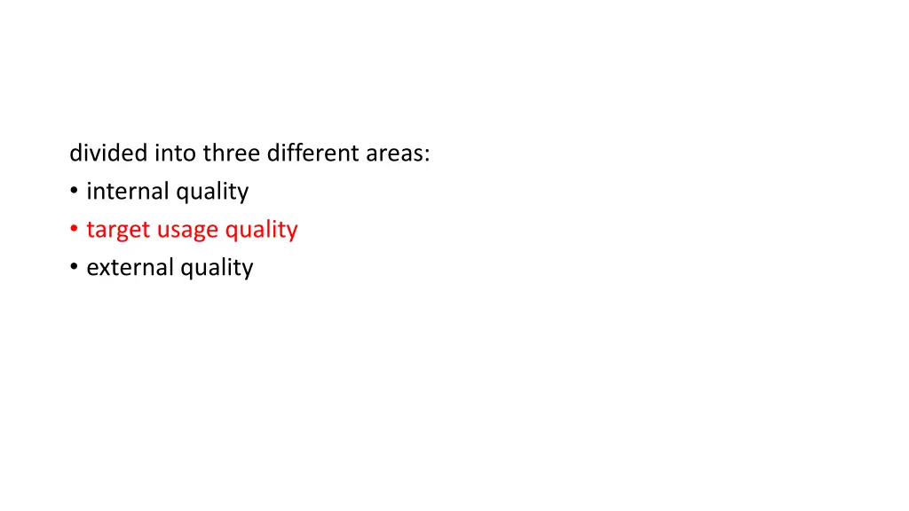divided into three different areas internal
