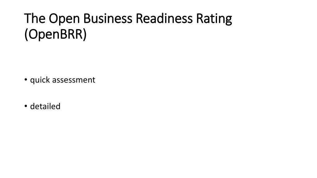 the open business readiness rating the open