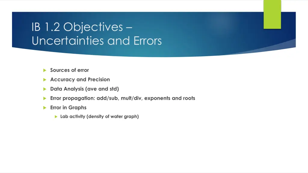 ib 1 2 objectives uncertainties and errors