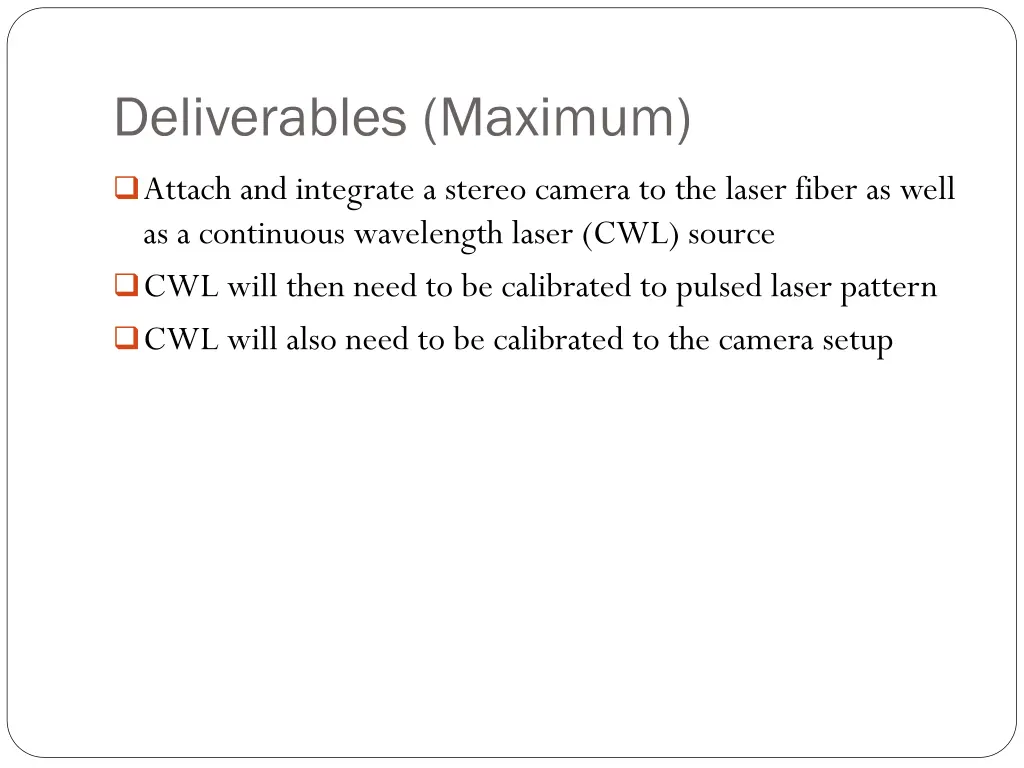 deliverables maximum