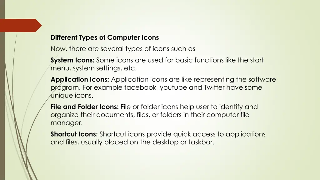 different types of computer icons now there