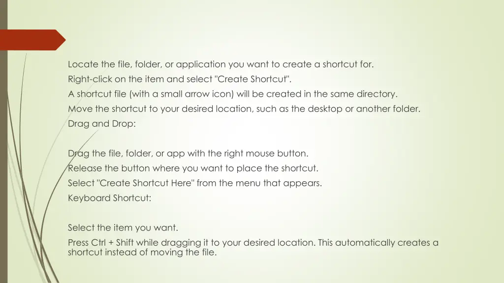 locate the file folder or application you want