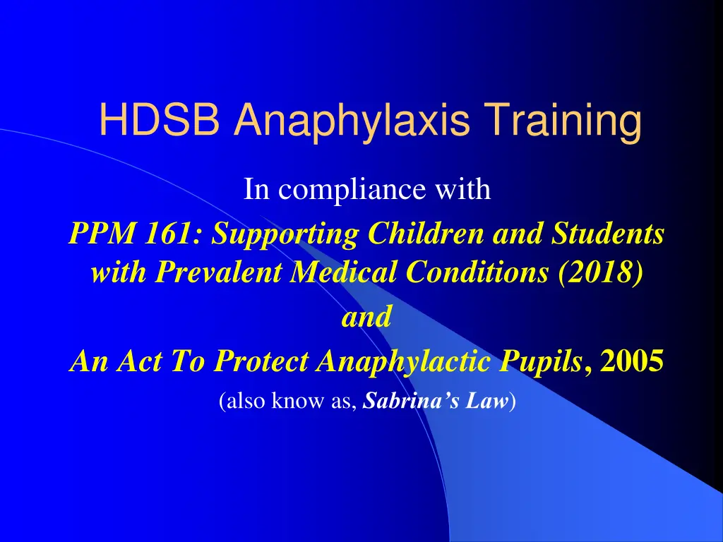 hdsb anaphylaxis training