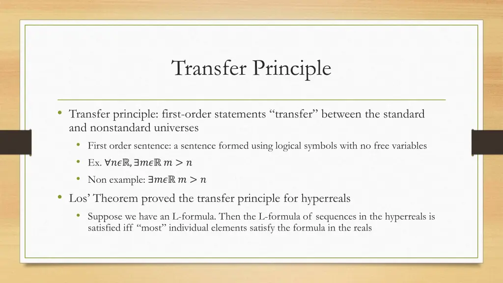 transfer principle