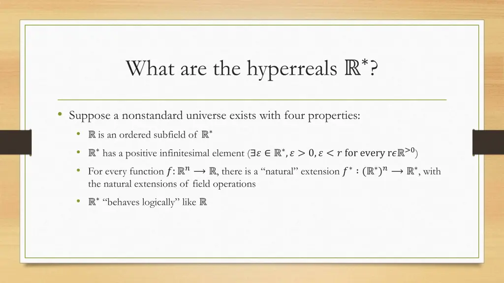 what are the hyperreals