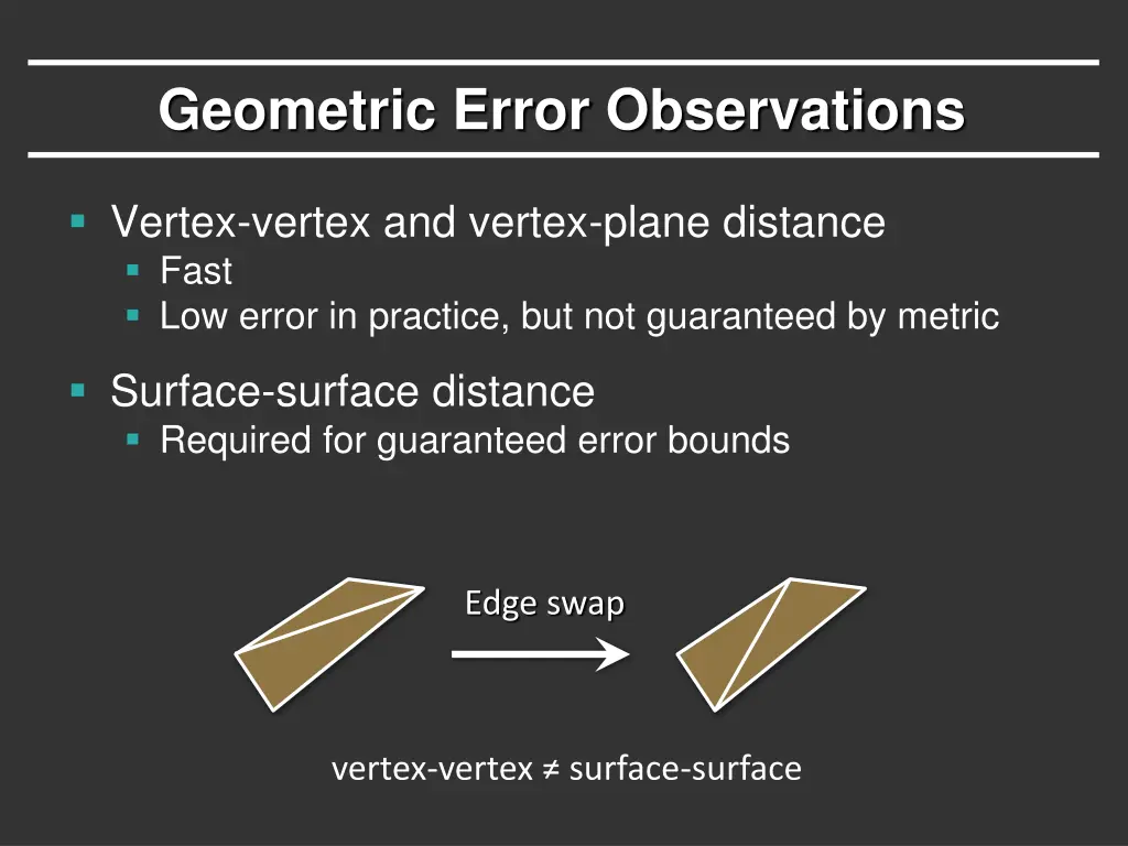 geometric error observations