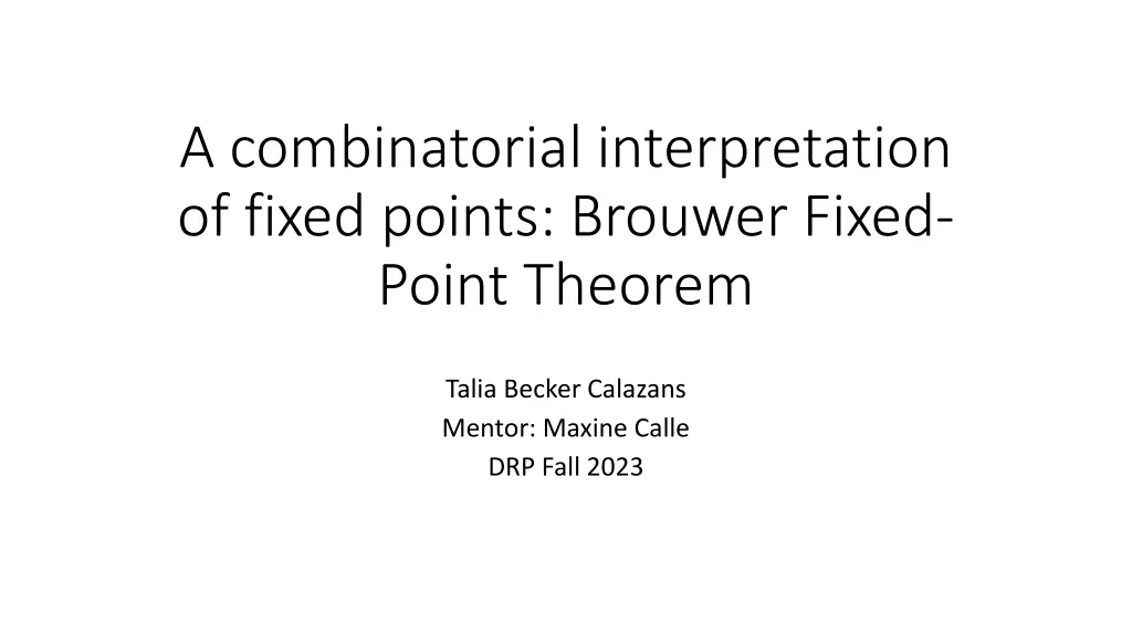a combinatorial interpretation of fixed points