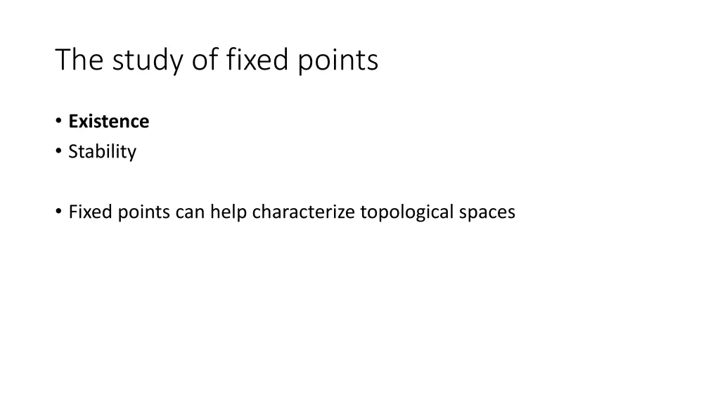 the study of fixed points 1