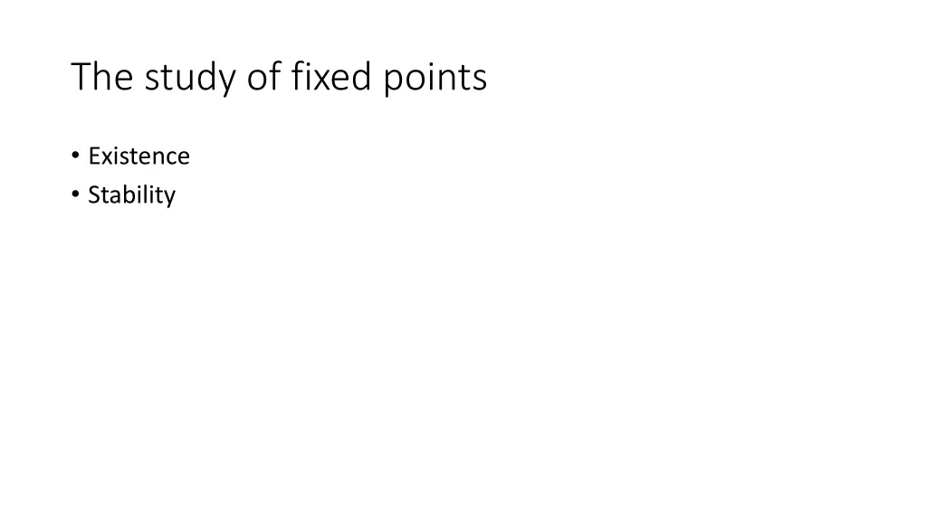 the study of fixed points