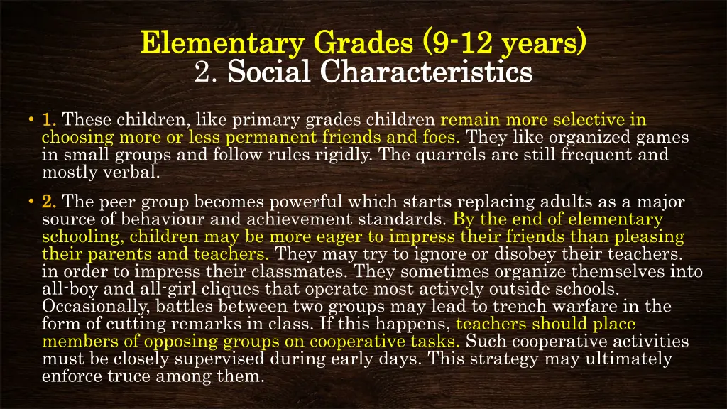 elementary grades 9 elementary grades 9 12 years 1