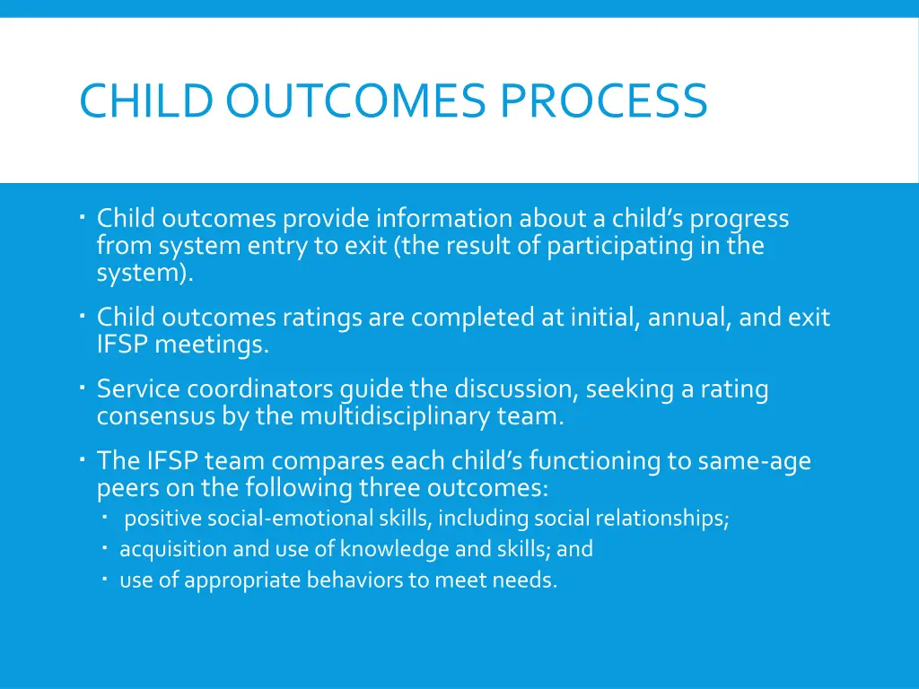 child outcomes process