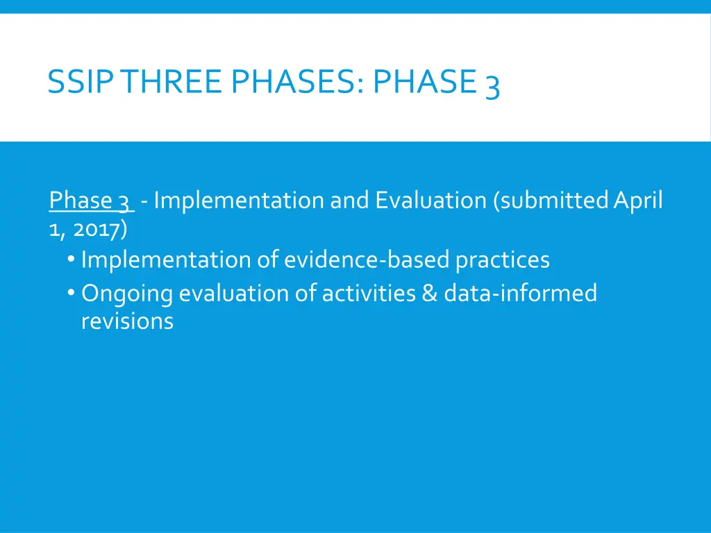 ssip three phases phase 3