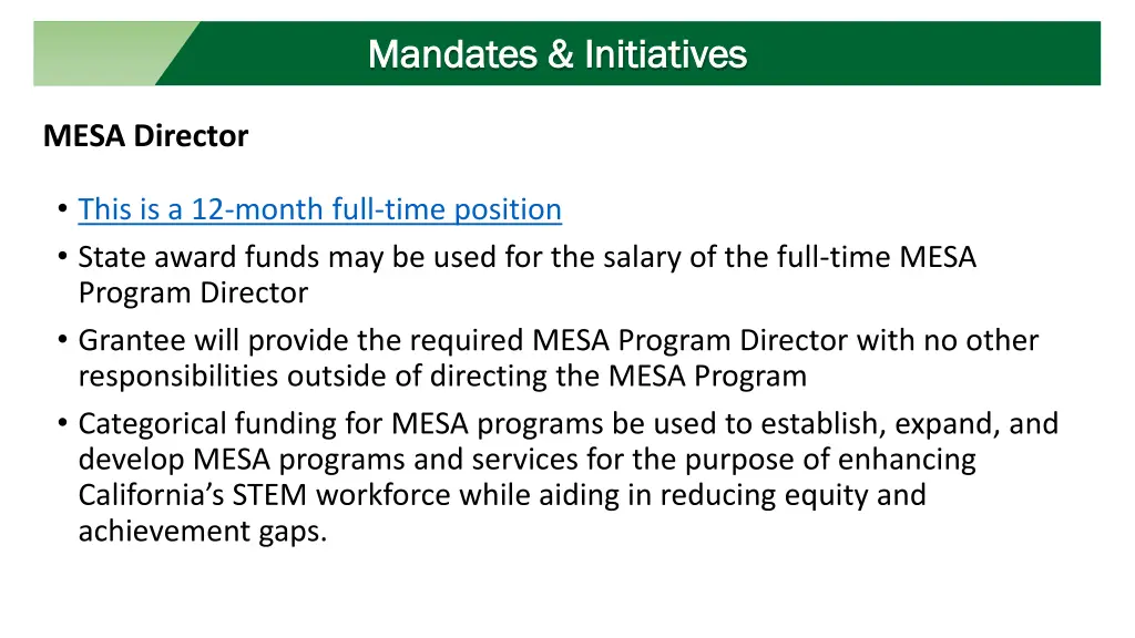 mandates initiatives mandates initiatives