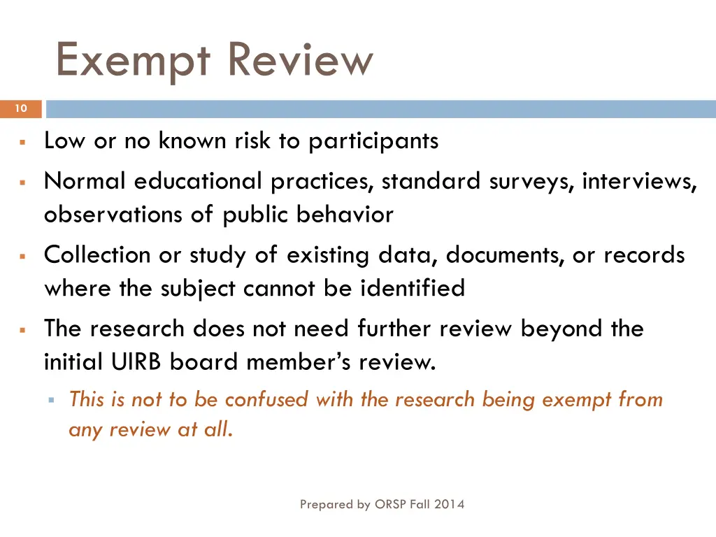 exempt review