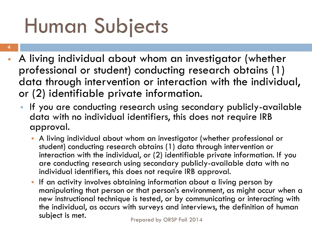 human subjects
