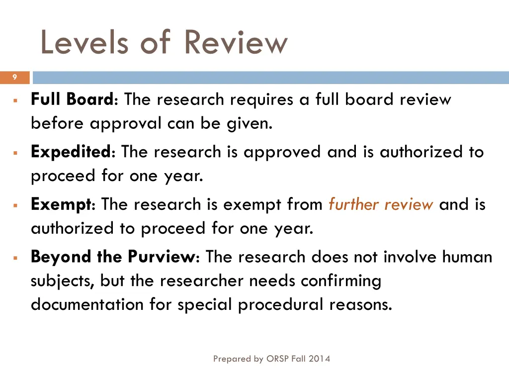 levels of review