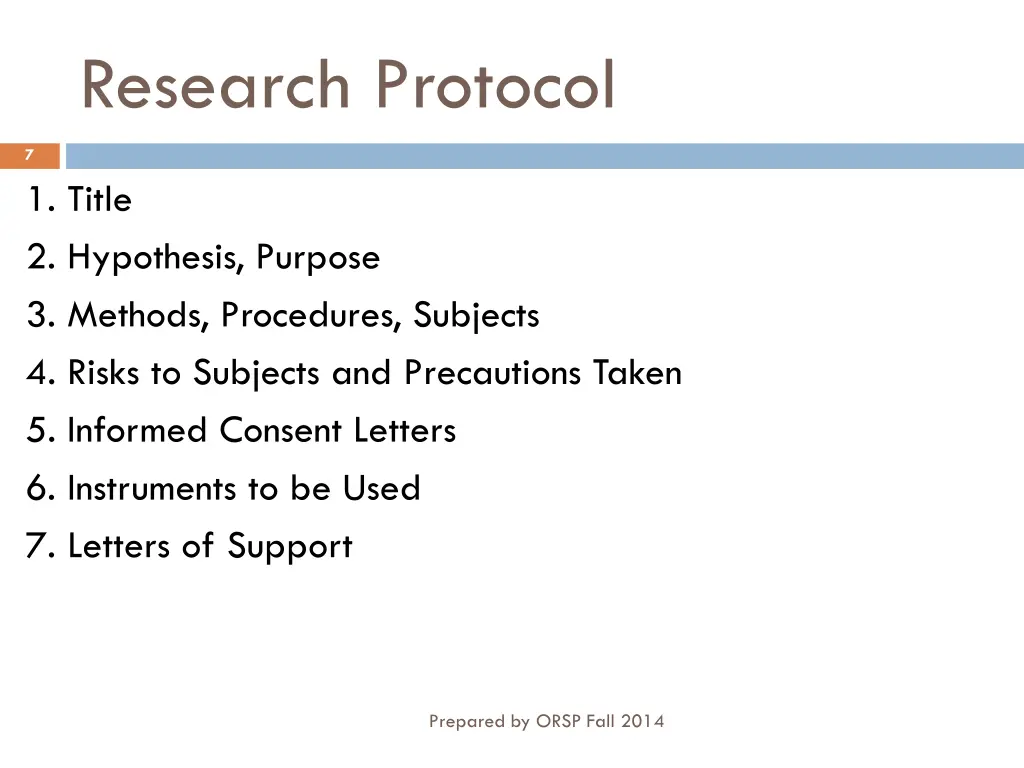 research protocol