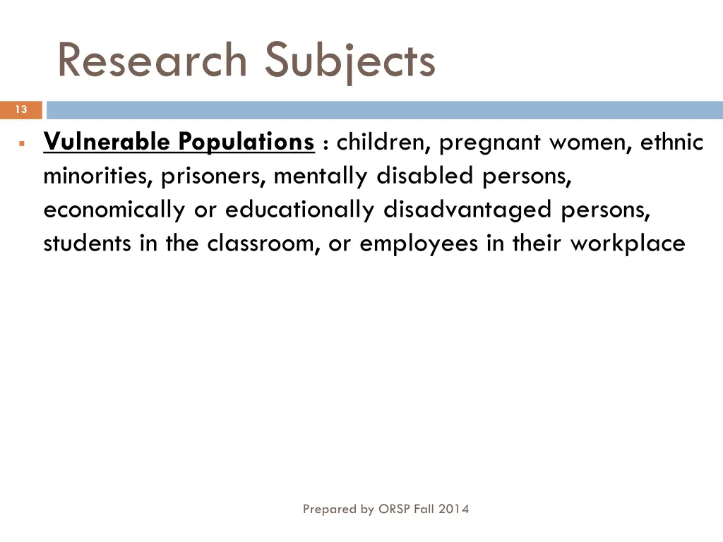 research subjects
