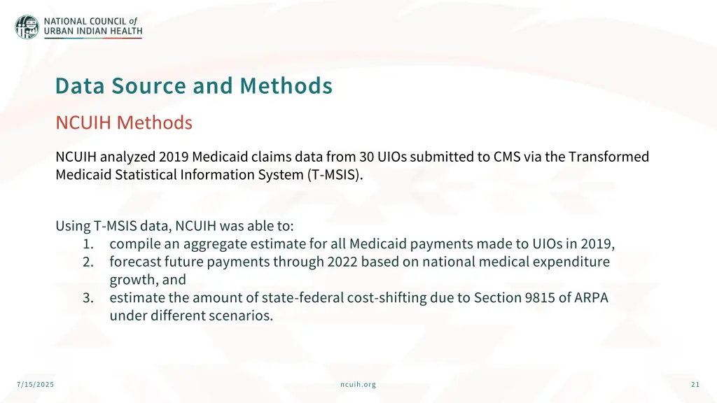 data source and methods