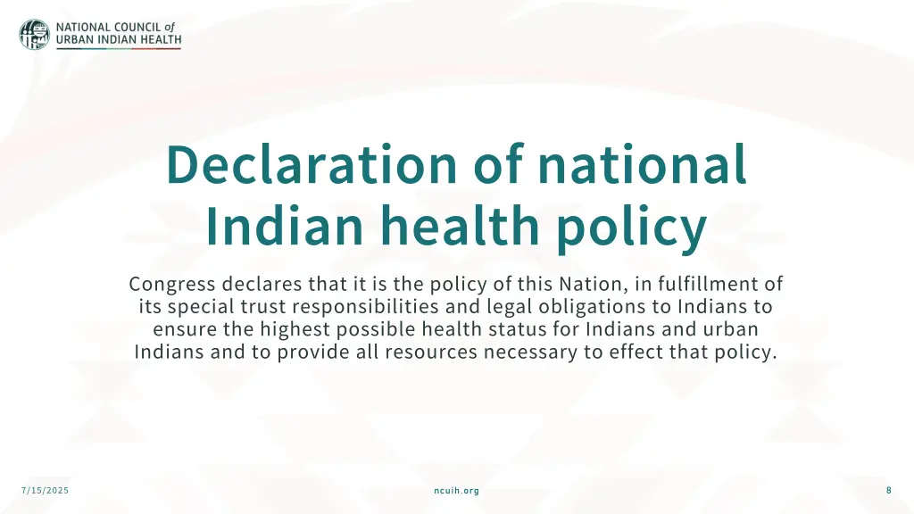 declaration of national indian health policy