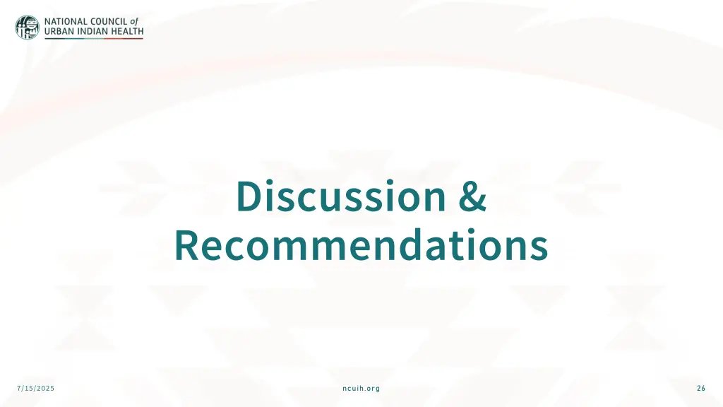 discussion recommendations