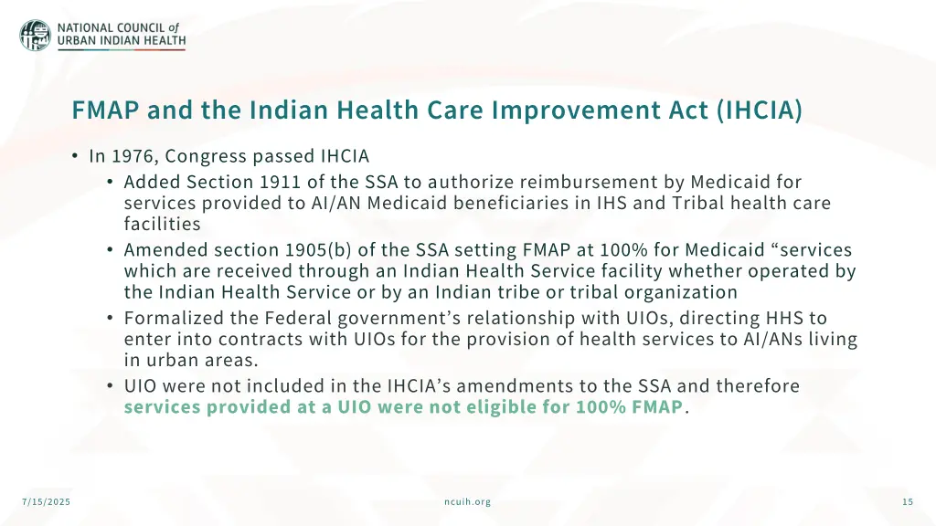 fmap and the indian health care improvement