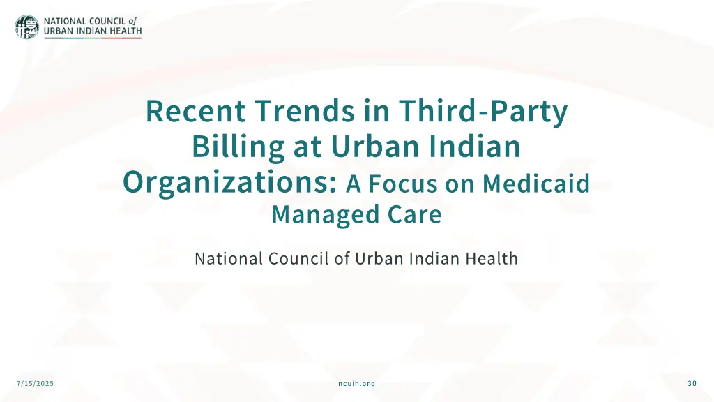 recent trends in third party billing at urban 2