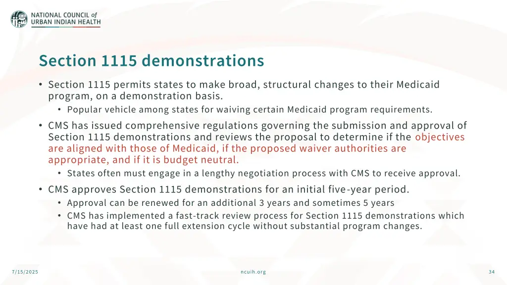 section 1115 demonstrations
