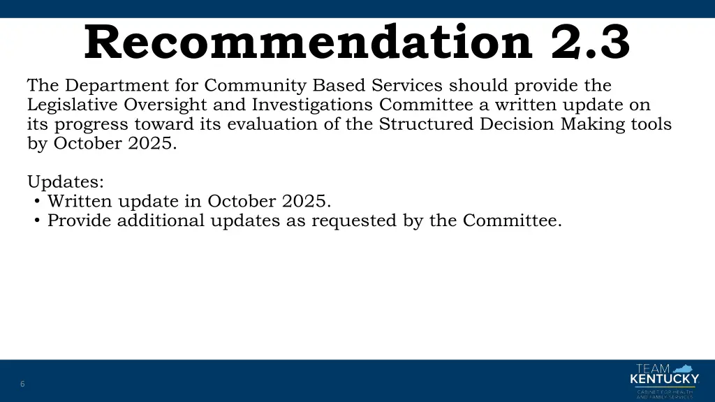 recommendation 2 3 the department for community